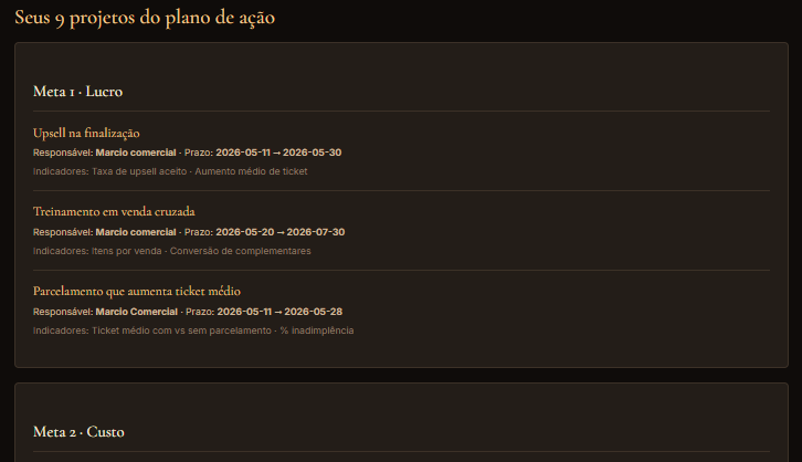Seus 9 Projetos de Ação
